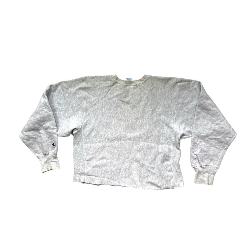 Vintage 90s Champion Reverse Weave Harvard Cut Sweatshirt Size L Gray Ivy League - Picture 4 of 14